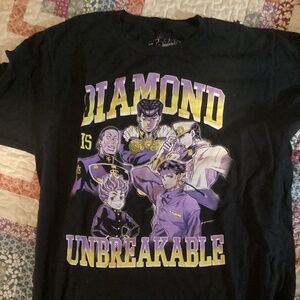 JoJo’s Bizzare Adventure T-Shirt Medium, Unisex Black Diamond Is Unbreakable